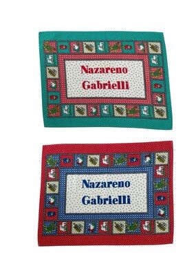 NAZARENO GABRIELLI Vintage Cotton Tea Towels Placemat (2)  Historic Luxury Brand